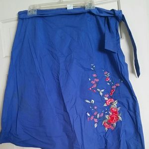 Autograph New York Blue Embroidered Skirt NWT Sz 1